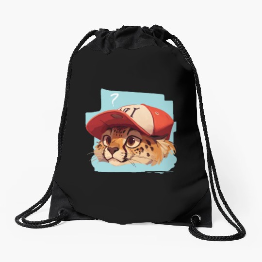 Surprised Cheetah Drawstring Bags