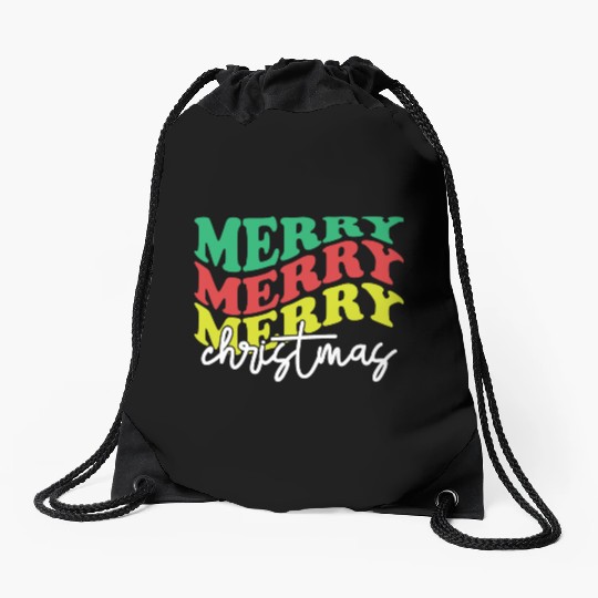 Merry merry merry Christmas, Xmas Design Drawstring Bags