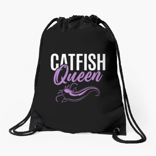 Catfish Queen Catfishing Angler Noodler Fisherman Drawstring Bags