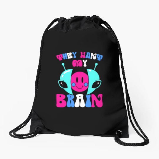 Alien, Aliens, UFO, UAP, Space Unknown Flight Drawstring Bags