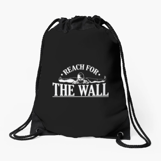 Reach for the Wall Swim Sport Drawstring Bags