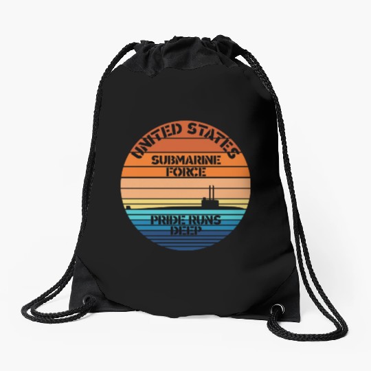 Sunset Us Submarine Force Pride Runs Deep Drawstring Bags