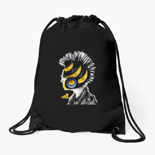 Tiger punk Drawstring Bags