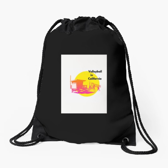 Volleyball in California Drawstring Bags