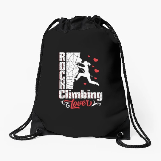 Rock Climbing Lover Drawstring Bags