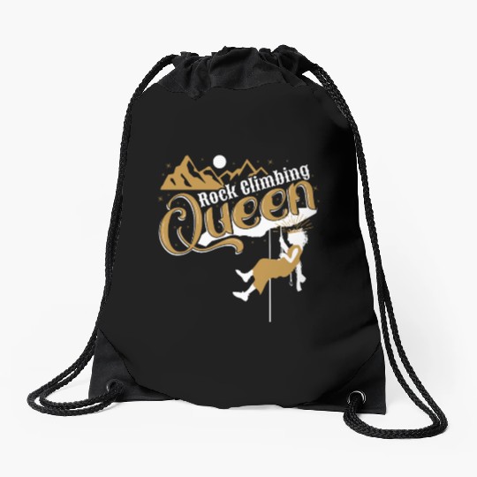 Rock Climbing Queen Drawstring Bags