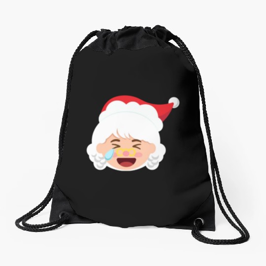 Mrs Claus Emoticons Cry Laughing Loud Christmasmrs Drawstring Bags