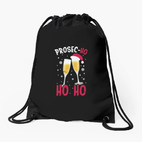 Prosec Ho Ho Ho Presecco Vacation Drawstring Bags