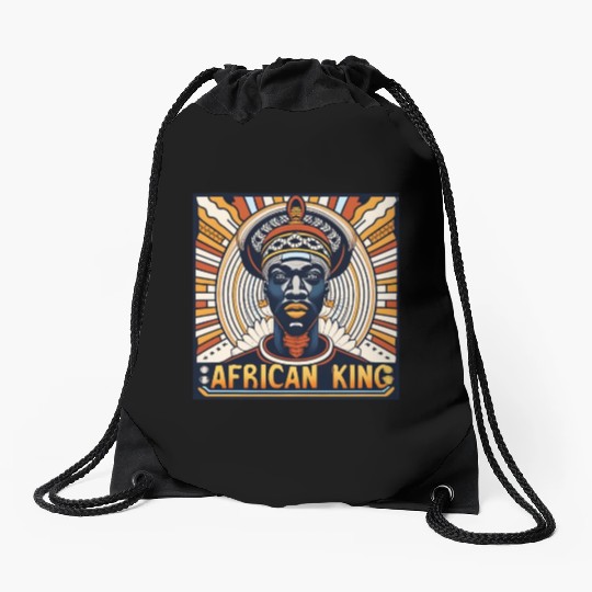 African King Gift For Afrocentric Lovers Drawstring Bags