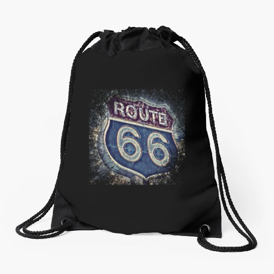 Route 66 Drawstring Bags