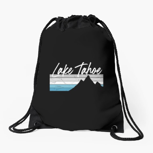 Lake Tahoe Nevada California Mountain Skiing Py Drawstring Bags