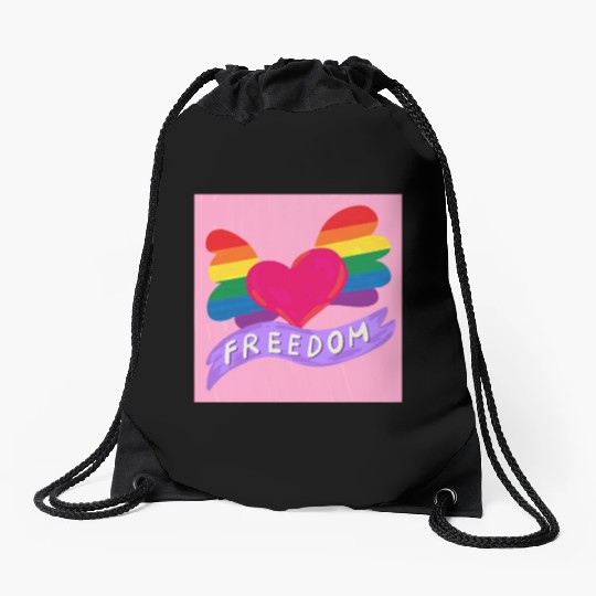 Love Freedom Drawstring Bags