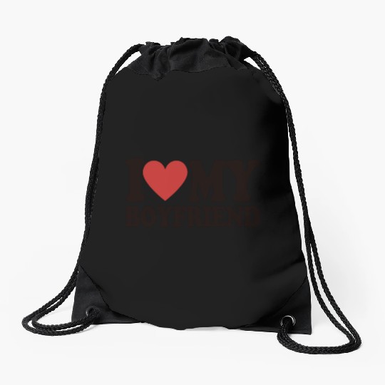 I Love My Boyfriend Drawstring Bags Baby Tees for Women Y2k