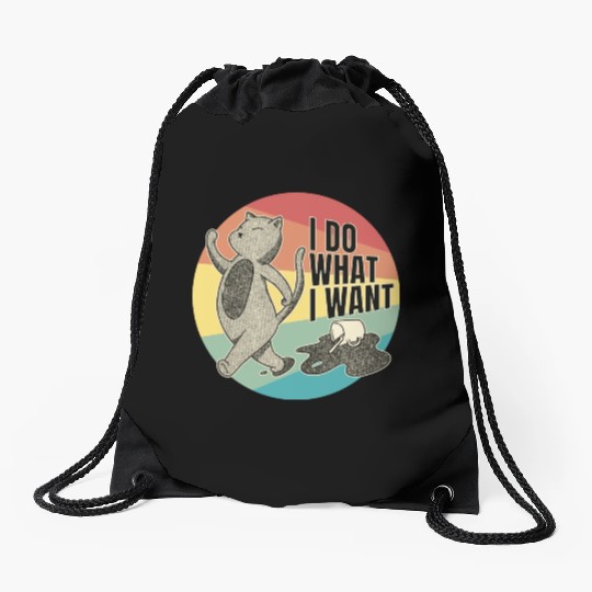 Feline Sass - Cat's Independent Spirit Drawstring Bags