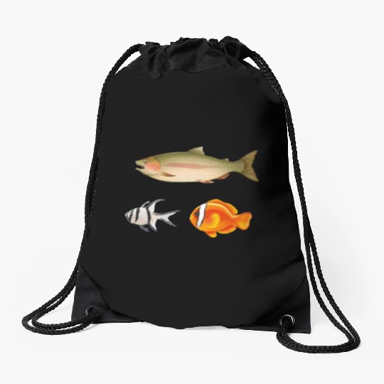 Tropical Freshwater Fish - Pet Lovers Aquarium Fan Drawstring Bags