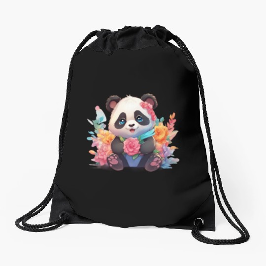 Bamboo Bliss Baby Panda Drawstring Bags