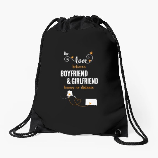 Love Between BF And GF Alaska To South Dakota Gift Drawstring Bags