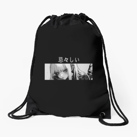 Sad Girl Goth Harajuku Grunge Aesthetic Anime Dark Drawstring Bags