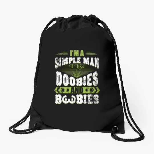 Marijuana Doobies And Boobies Smoking Pot Weed Drawstring Bags