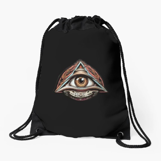 Illuminati world society symbol Drawstring Bags