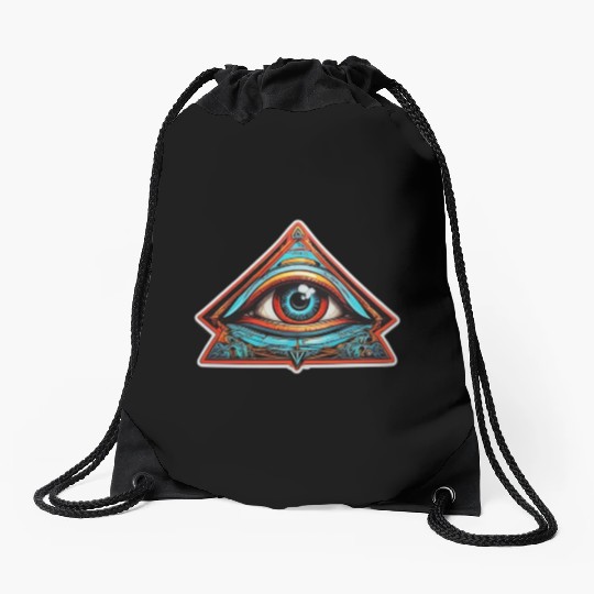 secret society illuminati Drawstring Bags