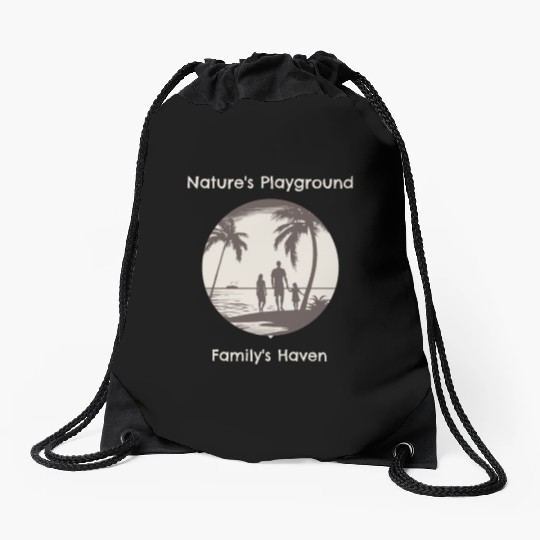 NATURES PLAYGROUND FAMILYS HAVEN Drawstring Bags