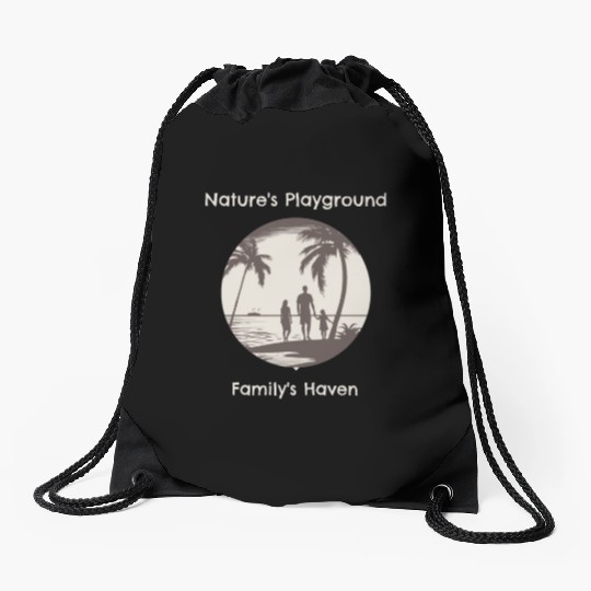 NATURES PLAYGROUND FAMILYS HAVEN Drawstring Bags