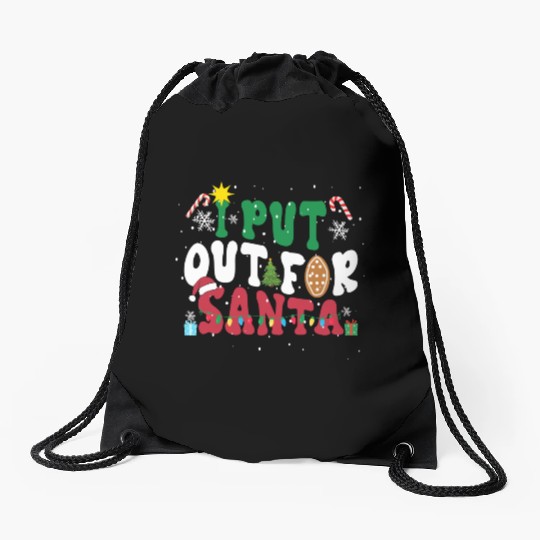 I put Out For Santa Funny Christmas Drawstring Bags