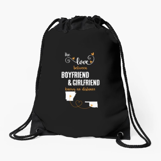 Love Between BF And GF Arkansas To Oklahoma Gift Drawstring Bags