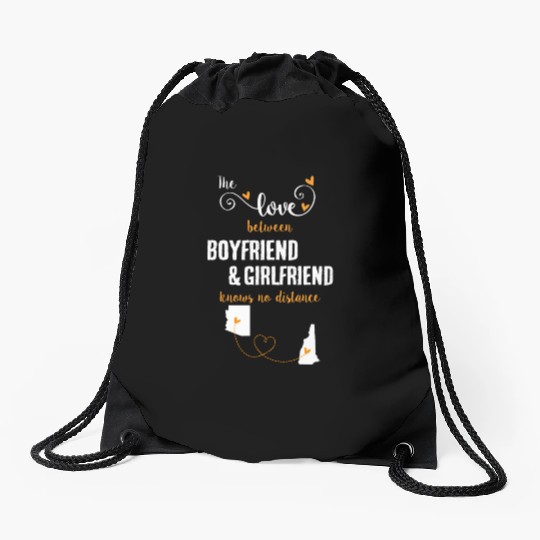 Love Between BF And GF Arizonna To New Hampshire Drawstring Bags
