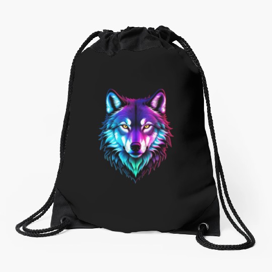 Alpha Wolf Drawstring Bags