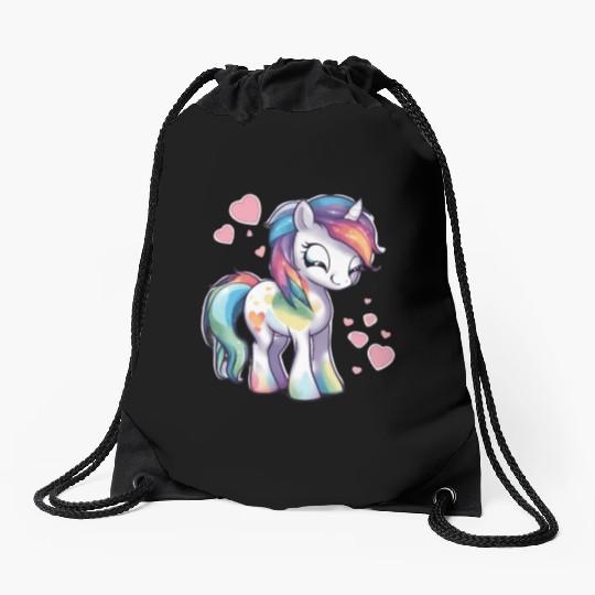 Valentine Pony Drawstring Bags