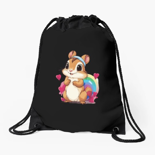 Love Squirrel Drawstring Bags