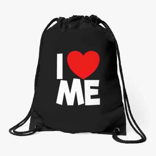 I Love Me Red Heart Self Love Affirmation Drawstring Bags