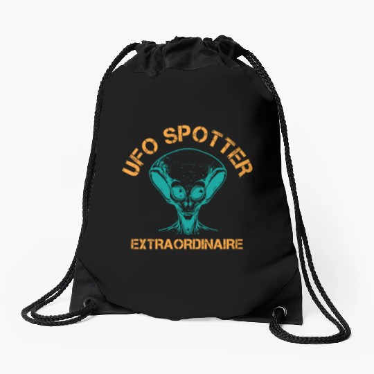 Alien, Aliens, UFO, UAP, Space Unknown Flight Drawstring Bags