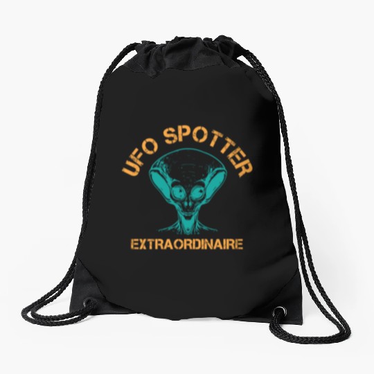 Alien, Aliens, UFO, UAP, Space Unknown Flight Drawstring Bags
