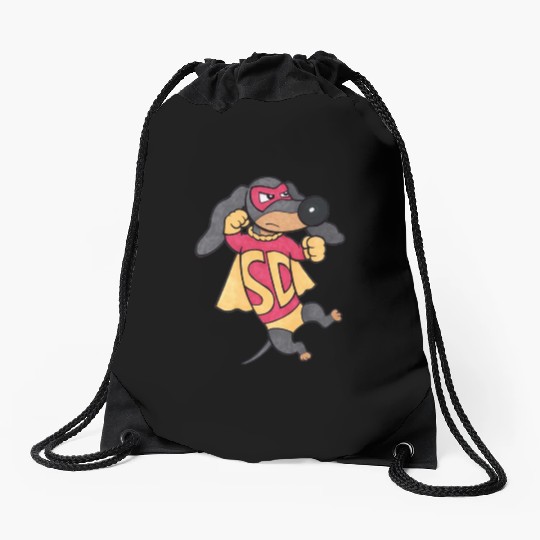 Super Doxie SUPER HERO CARTOON Drawstring Bags