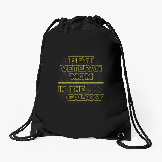 Best Veteran Mom In The Galaxy Mother's Day Gift Drawstring Bags