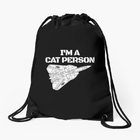 I'm Cat Person F14 Tomcat Fighter Jet Schematicf14 Drawstring Bags