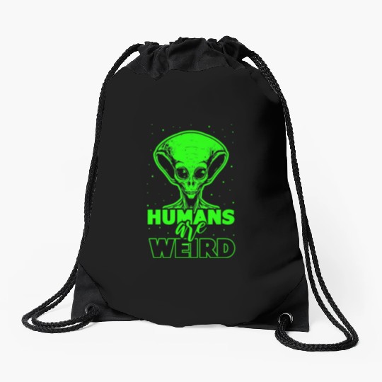 Alien, Aliens, UFO, UAP, Space Unknown Flight Drawstring Bags