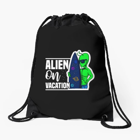 Alien, Aliens, UFO, UAP, Space Unknown Flight Drawstring Bags