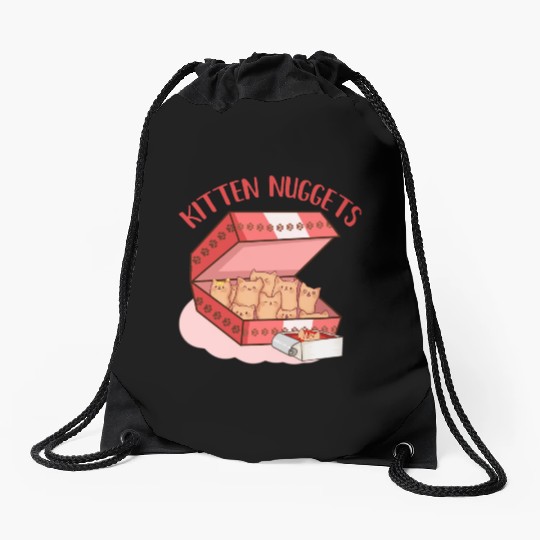 Funny Kittens as Chicken Nuggets, Cat Lover Drawstring Bags