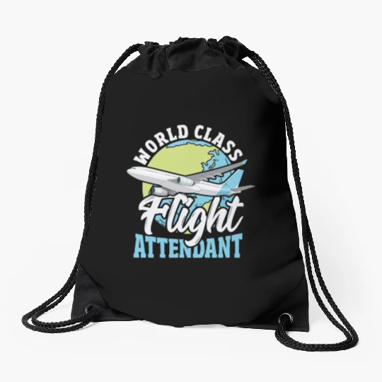 World Class Flight Attendant Aviation Drawstring Bags