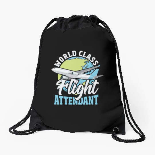 World Class Flight Attendant Aviation Drawstring Bags