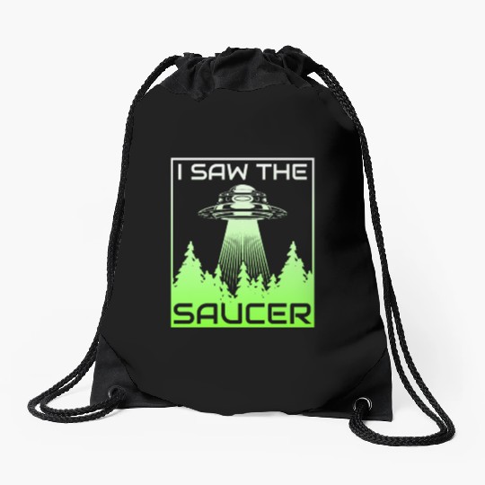 Alien, Aliens, UFO, UAP, Space Unknown Flight Drawstring Bags