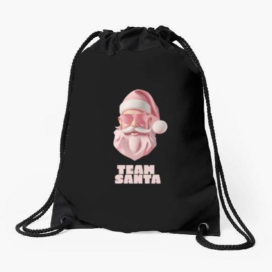 Team Santa Drawstring Bags