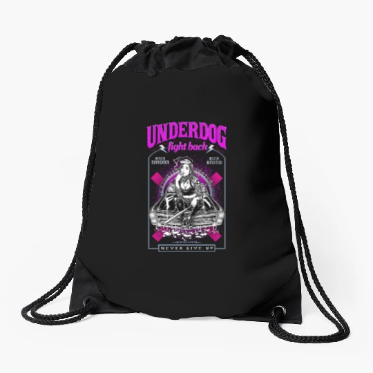 underdog fight back #1 Drawstring Bags