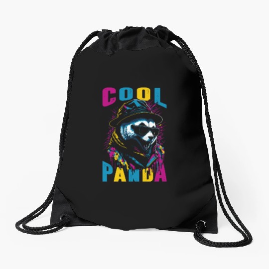 Cool Panda Drawstring Bags