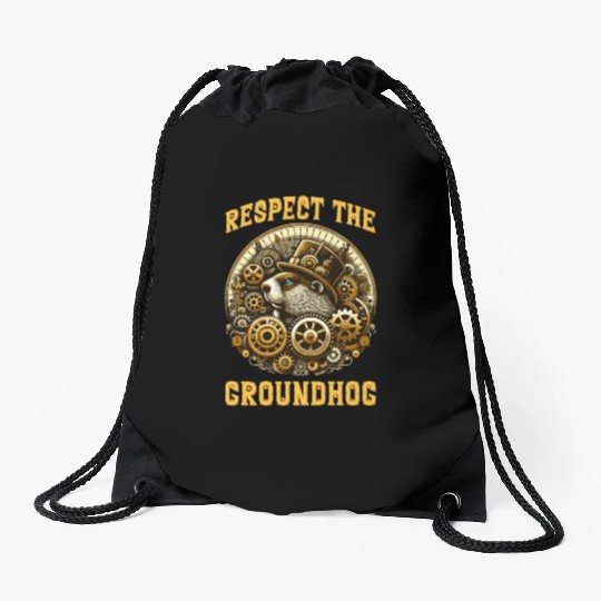 Groundhog Day 2024 Enthusiast February 2nd Drawstring Bags
