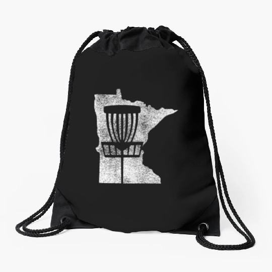 Minnesota Disc Golf State With Baet Distressed Drawstring Bags